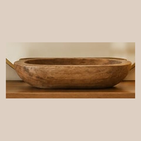 Wood dough bowl