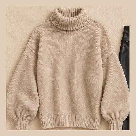 Oatmeal oversized turtleneck