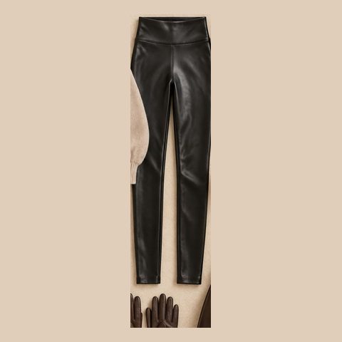 Black faux leather leggings
