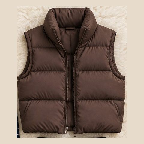 Chocolate puffer vest
