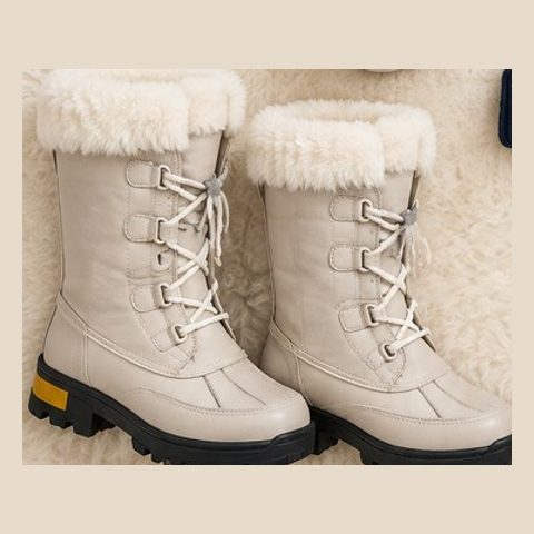 Faux-fur snow boots