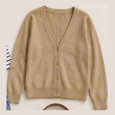 Camel V-neck cardigan