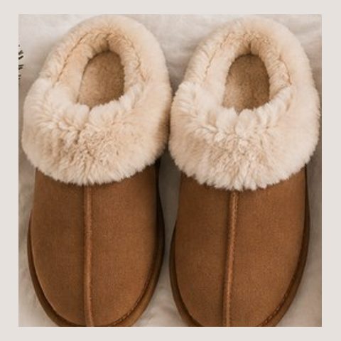 Fuzzy faux-fur slippers