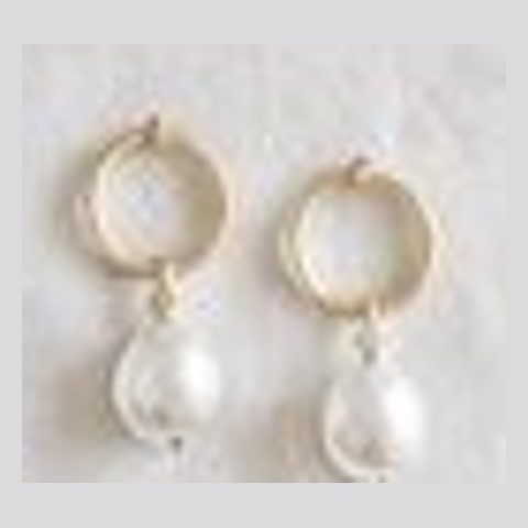 Gold and pearl drop earrings