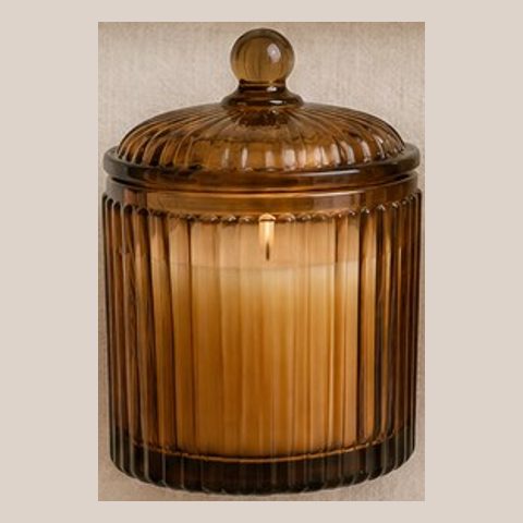 Amber glass candle