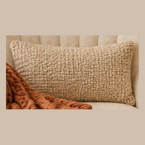 Boucle lumbar pillow cover