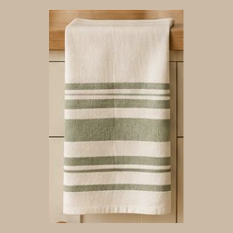 Sage stripe tea towels