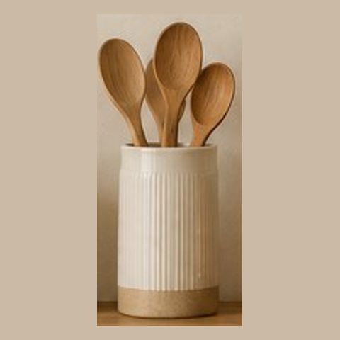 Ribbed utensil crock
