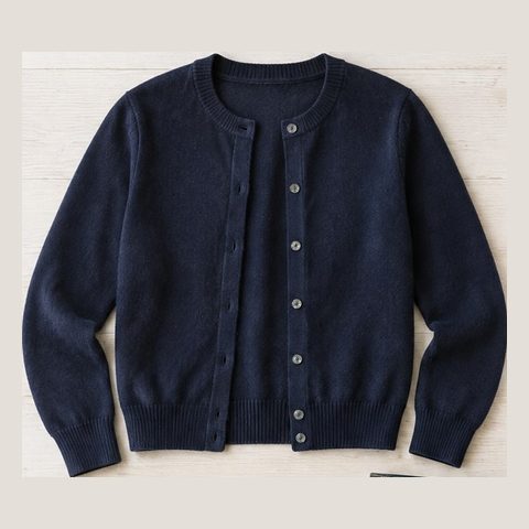 Navy crewneck cardigan
