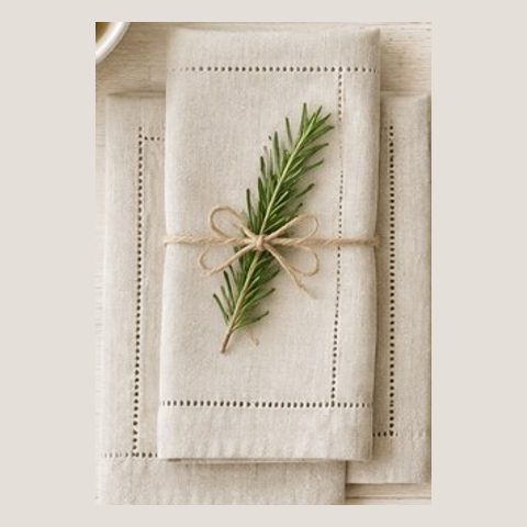 Natural linen napkins