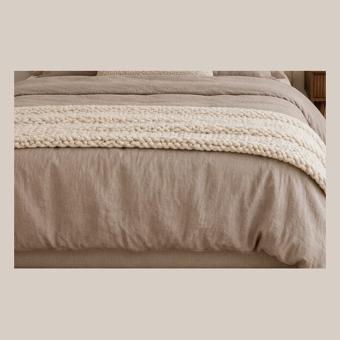 Linen-color duvet cover set