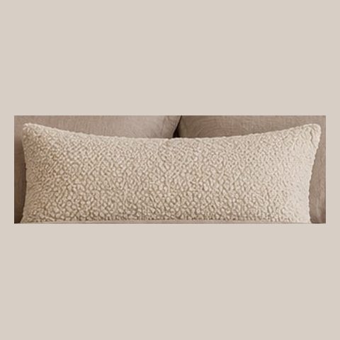 Oatmeal boucle lumbar pillow cover