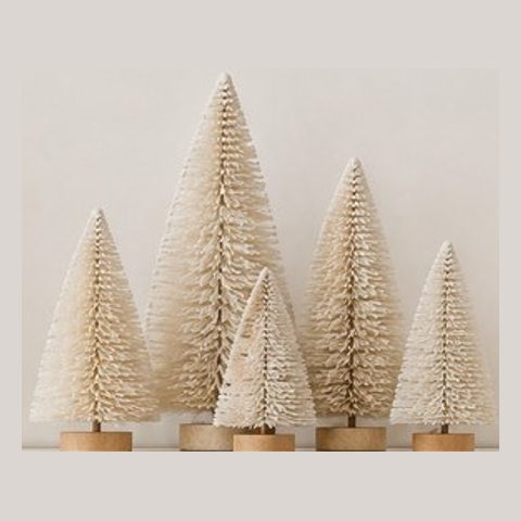 Frosted bottle brush trees