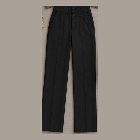 Black straight-leg trousers
