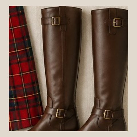Brown riding boots
