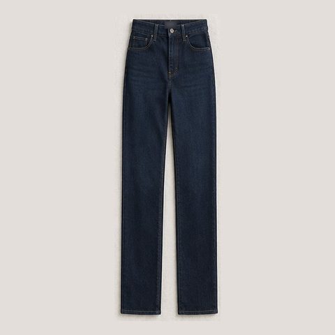 Dark indigo straight-leg jeans