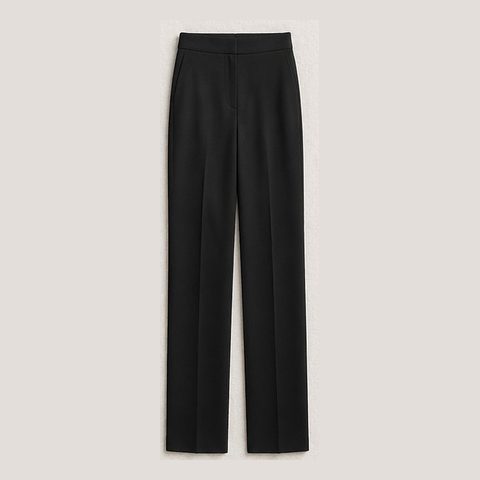 Black straight-leg pants