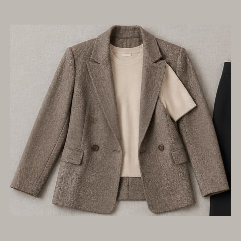 Taupe herringbone blazer